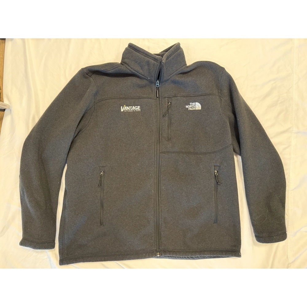 The North Face Knitted Fleece Sweater Jacket Mens XXL Gray Full Zip